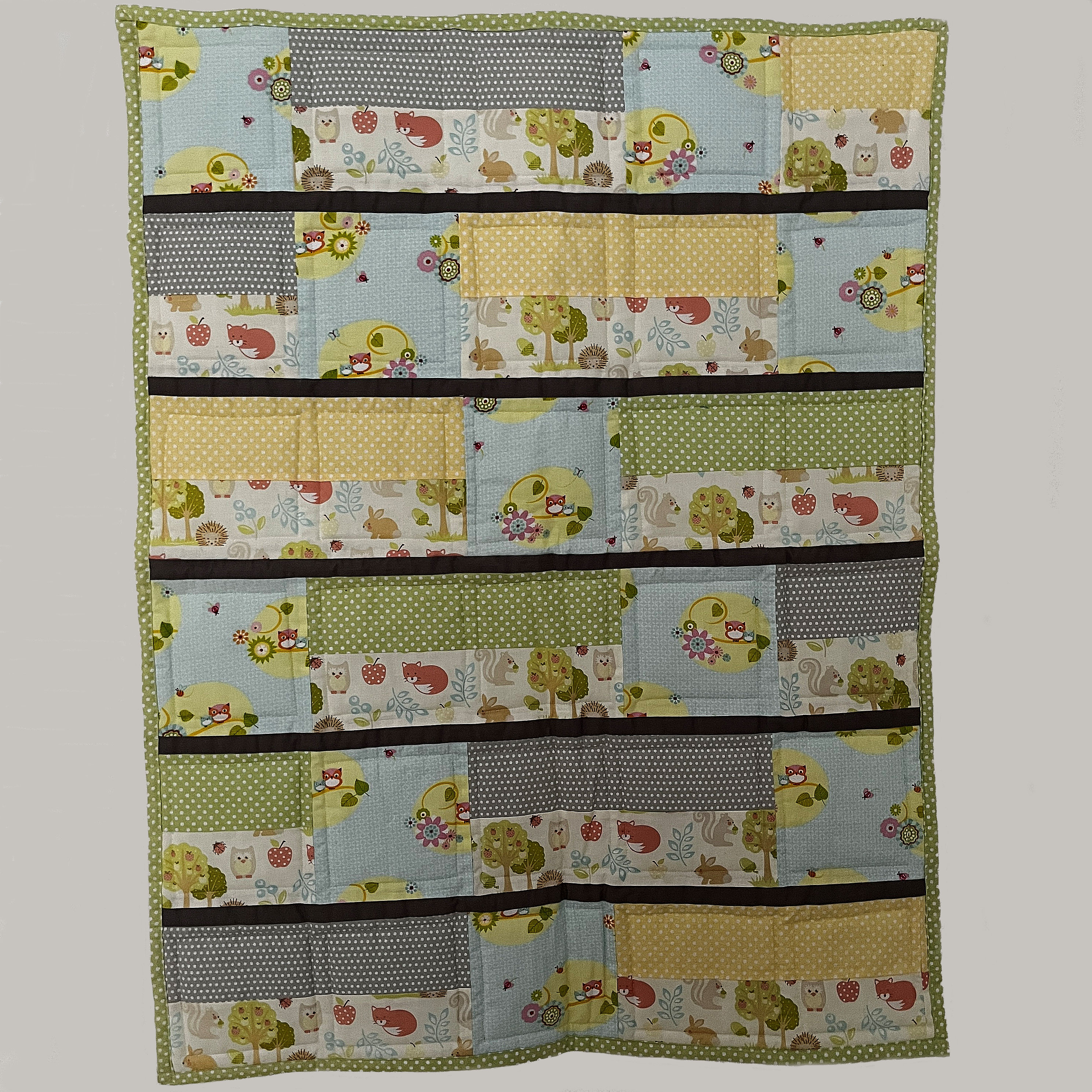 Happy Forest Animals Baby Quilt